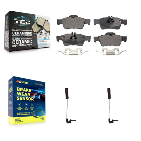 Rear Ceramic Disc Brake Pad & Wear Sensor Kit For 2003 Mercedes-Benz E320 Sedan with 3.2L KTW-101309