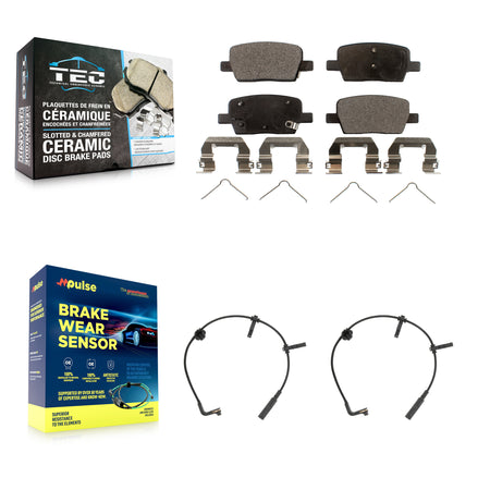 Rear Ceramic Brake Pad & Wear Sensor Kit For Cadillac CT6 With 345mm Diameter Front Rotor KTW-101313
