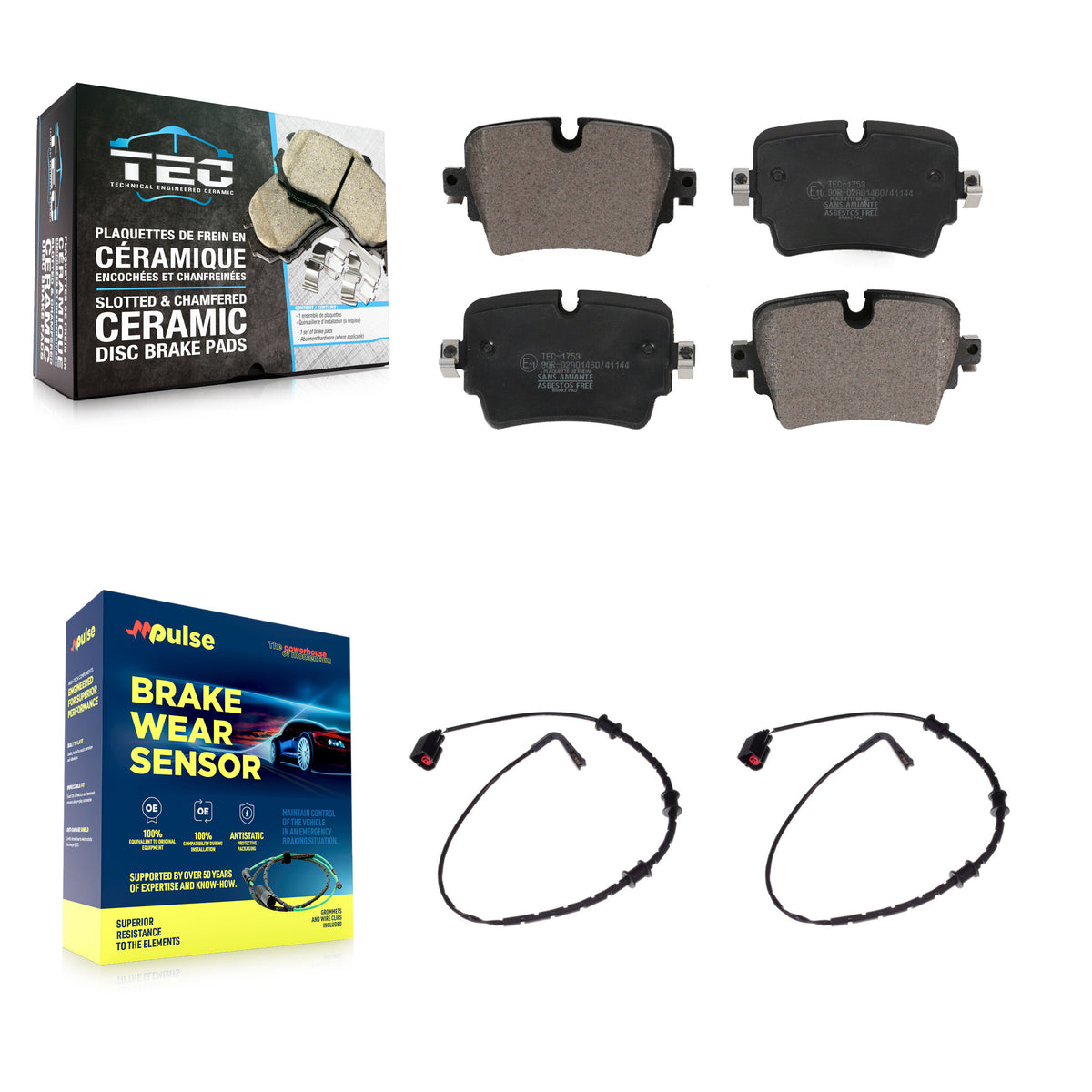 Rear Ceramic Disc Brake Pads And Wear Sensors Kit For Jaguar F-Type KTW-101324