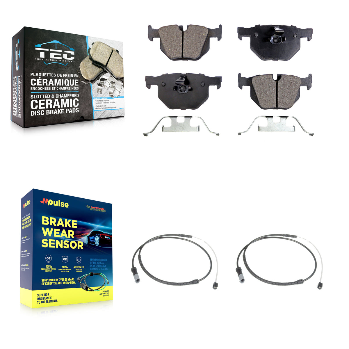 Rear Ceramic Disc Brake Pads And Wear Sensors Kit For BMW X5 X6 KTW-101334