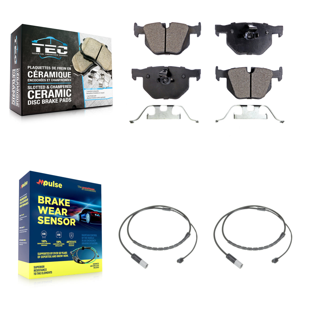 Rear Ceramic Disc Brake Pads And Wear Sensor Kit For 2015-2016 BMW X5 xDrive35d with 3.0L KTW-101335