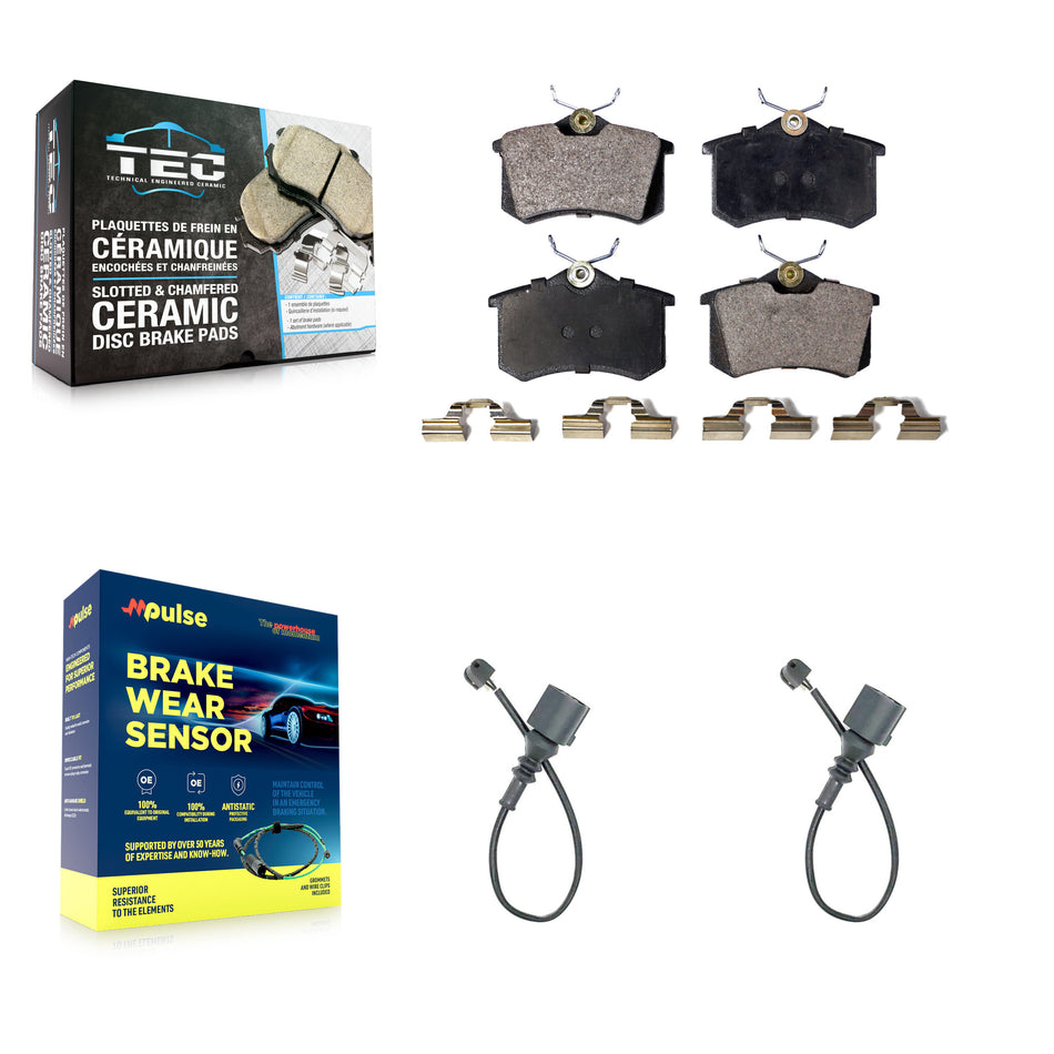 Rear Ceramic Disc Brake Pads And Wear Sensors Kit For 2003-2006 Audi TT 1.8L KTW-101338