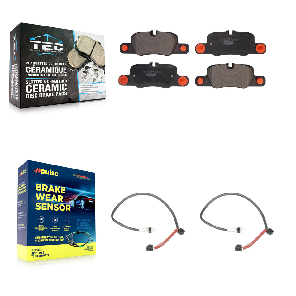 Rear Ceramic Disc Brake Pad & Wear Sensor Kit For 2013 Porsche 911 3.8L with Turbocharged KTW-101340