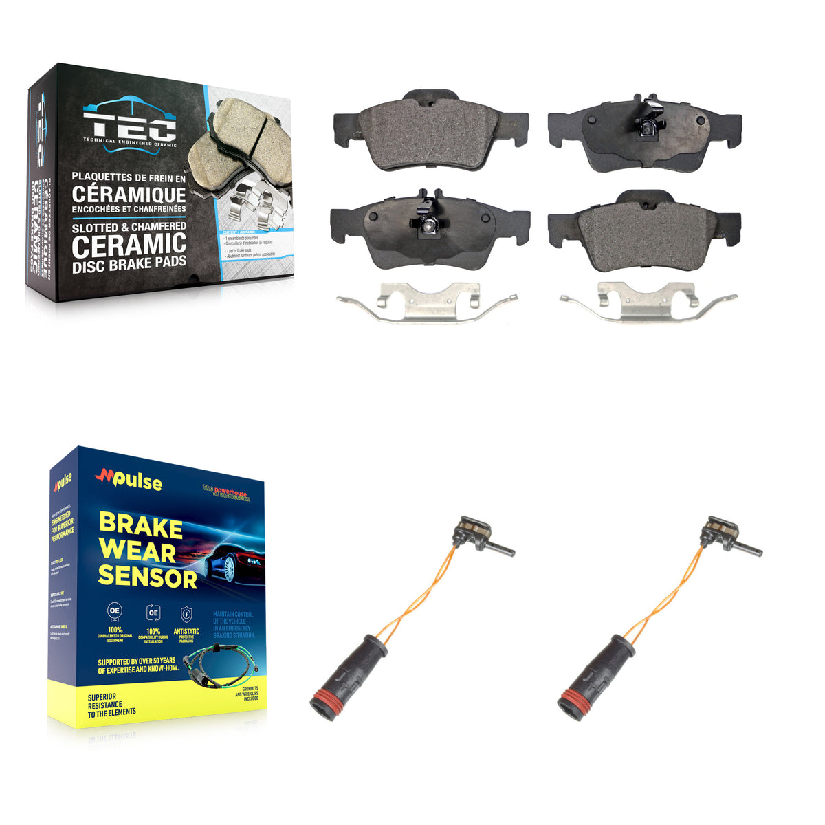 Rear Ceramic Brake Pad & Wear Sensor Kit For Mercedes-Benz E350 E550 S550 E400 SL500 E250 KTW-101341