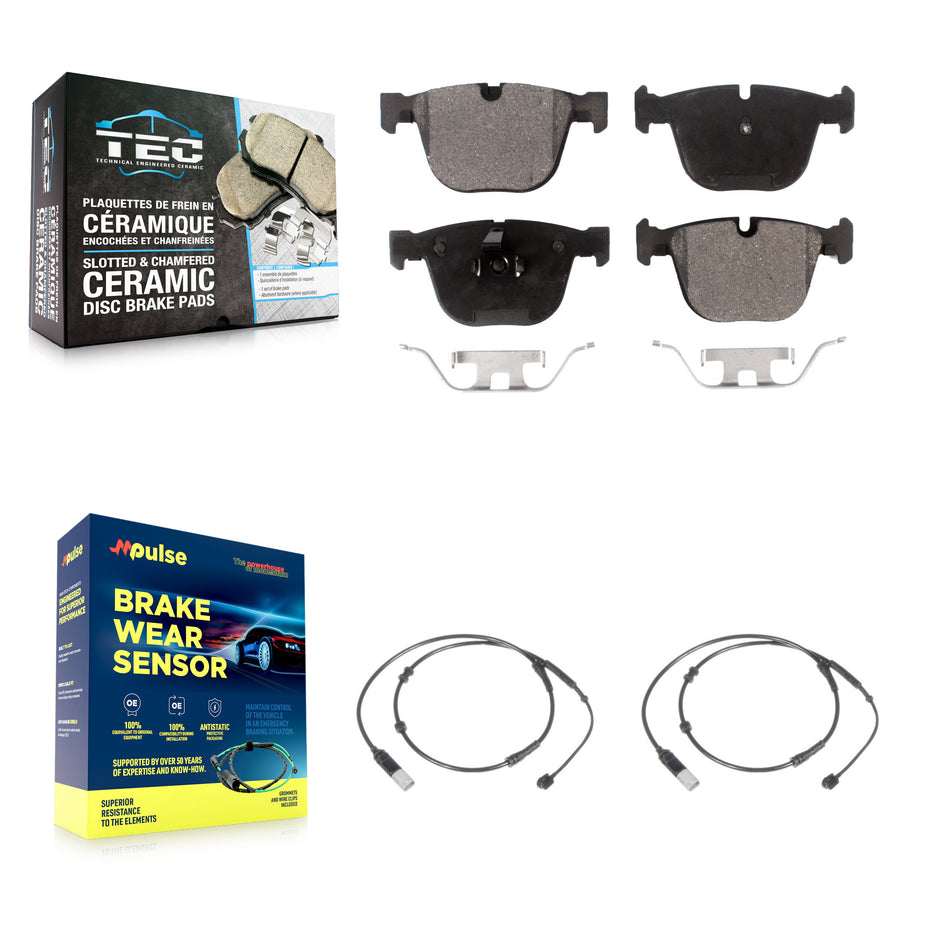 Rear Ceramic Brake Pads Wear Sensor Kit For BMW 750i xDrive 750Li 740Li Alpina B7 760Li 7 KTW-101356