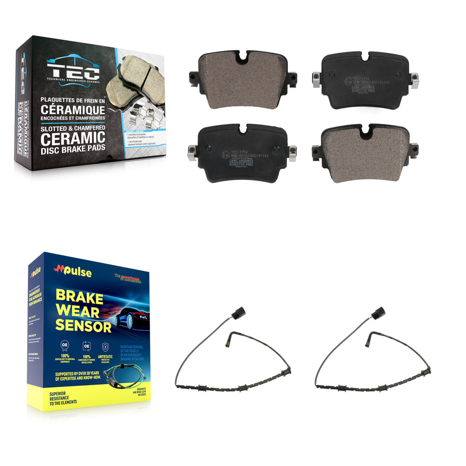 Rear Ceramic Disc Brake Pads And Wear Sensors Kit For Jaguar XJ XJR575 KTW-101363