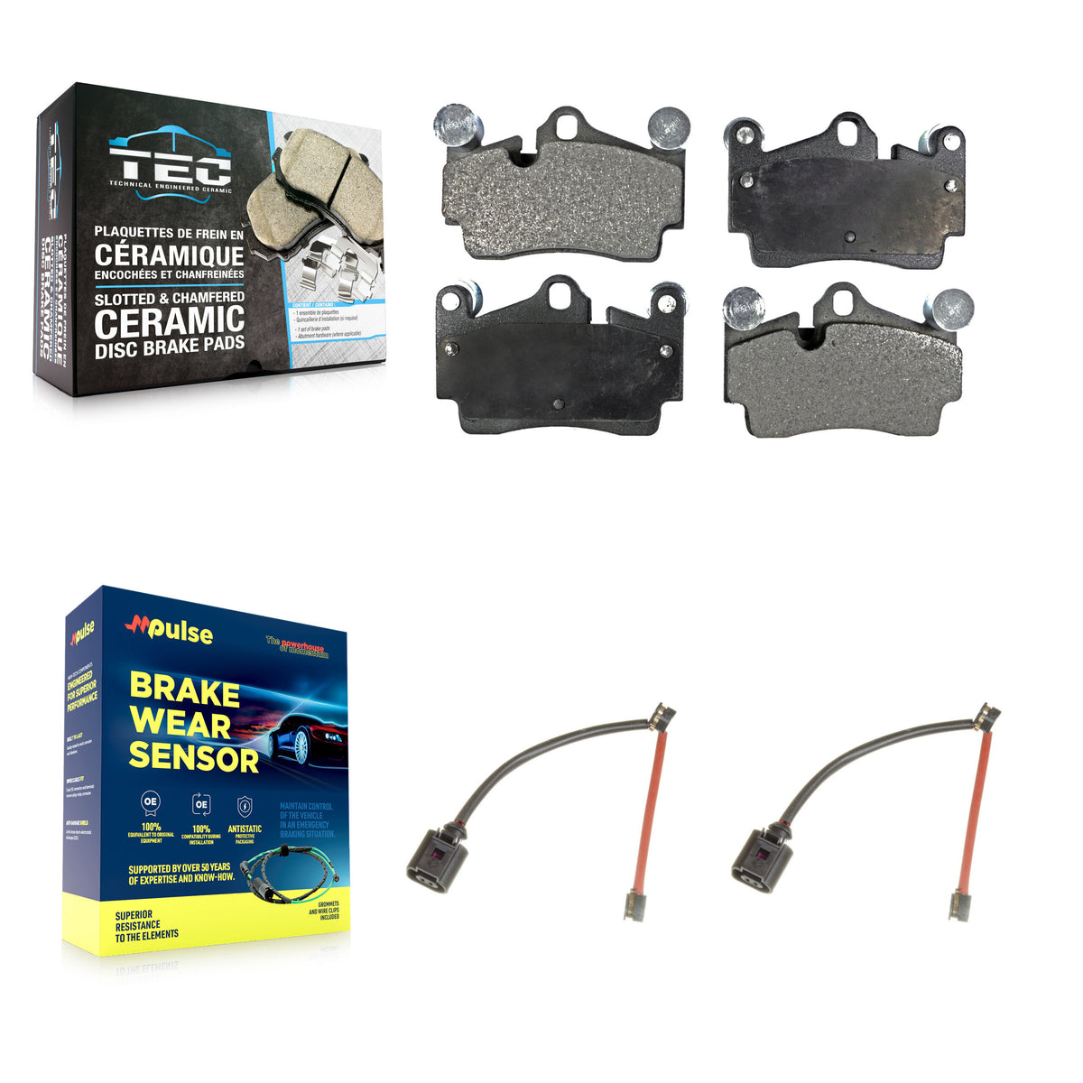 Rear Ceramic Brake Pad And Wear Sensor Kit For Audi Q7 Porsche Cayenne Volkswagen Touareg KTW-101366