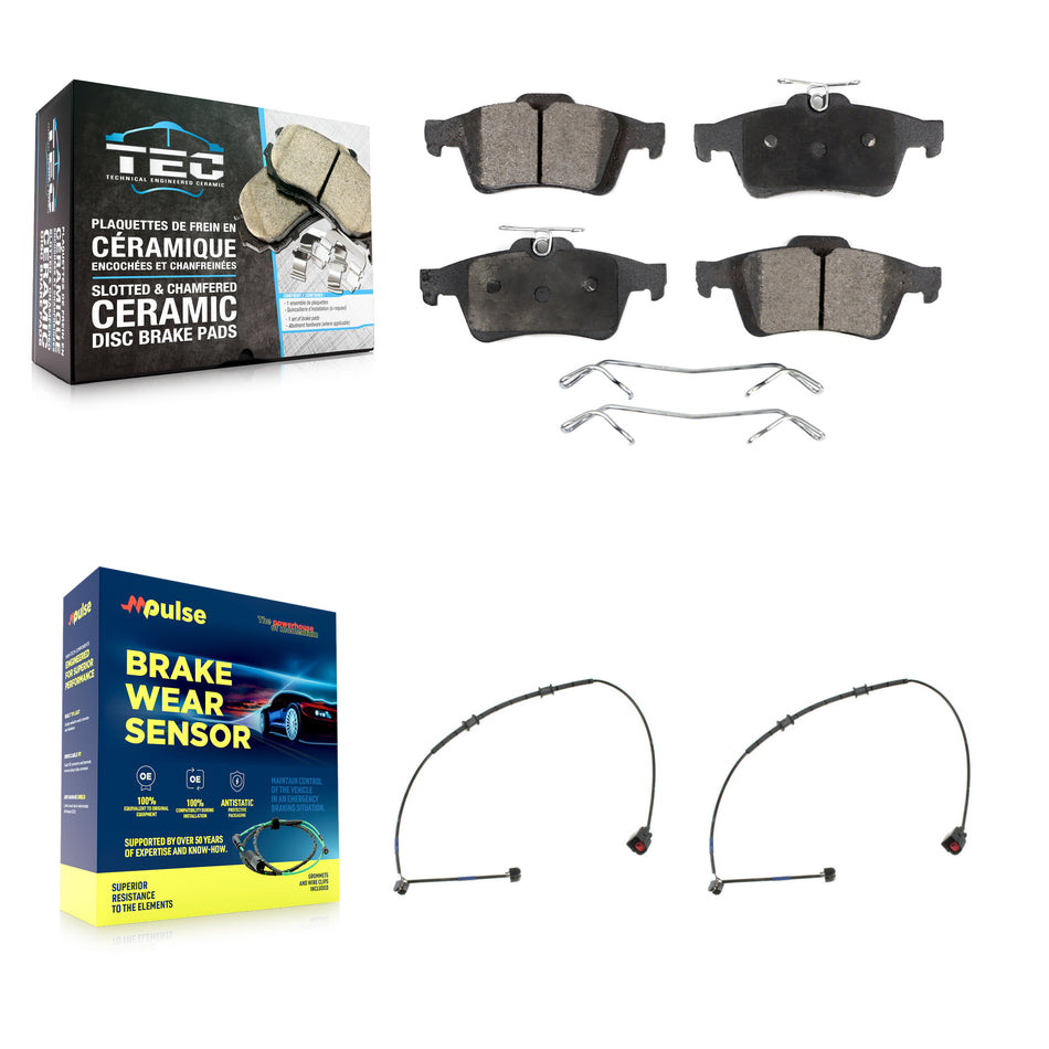 Rear Ceramic Disc Brake Pads Wear Sensor Kit For Jaguar XK XKR 4.2L with rear brakes KTW-101367