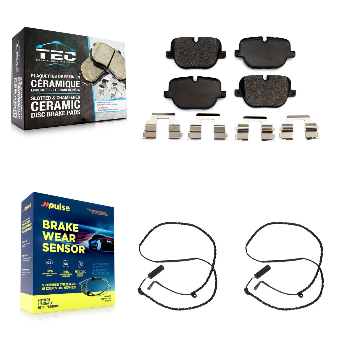 Rear Ceramic Disc Brake Pads And Wear Sensors Kit For Land Rover Range KTW-101372