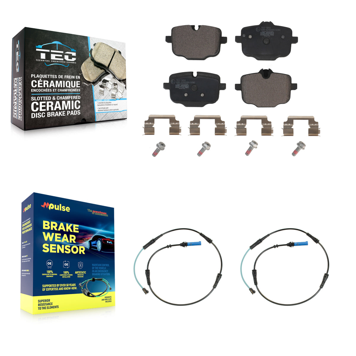 Rear Ceramic Brake Pad & Wear Sensor Kit For BMW 530i xDrive 540i 750i M550i X6 530e 540d KTW-101376
