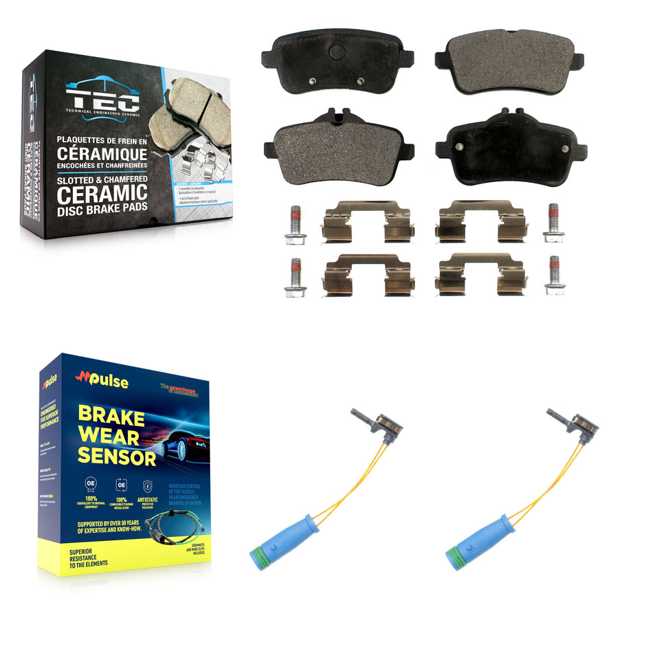 Rear Ceramic Disc Brake Pads & Wear Sensor Kit For 2014-2019 Mercedes-Benz CLA45 AMG 2.0L KTW-101383