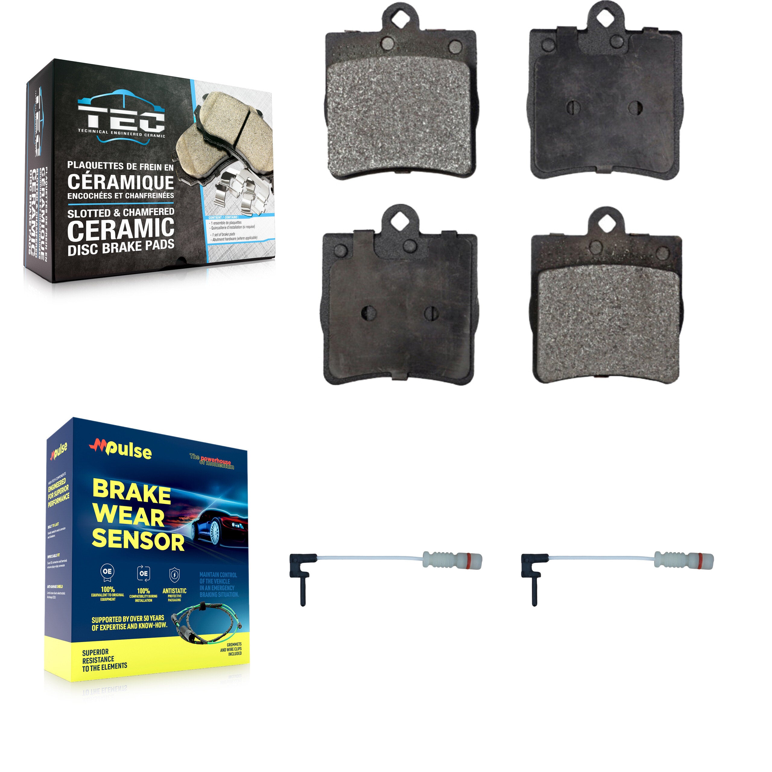 Rear Ceramic Disc Brake Pads And Wear Sensors Kit For Chrysler Crossfire KTW-101395