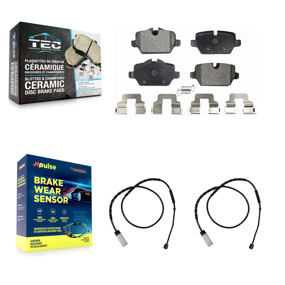 Rear Ceramic Disc Brake Pads And Wear Sensors Kit For Mini Cooper Countryman Paceman KTW-101396
