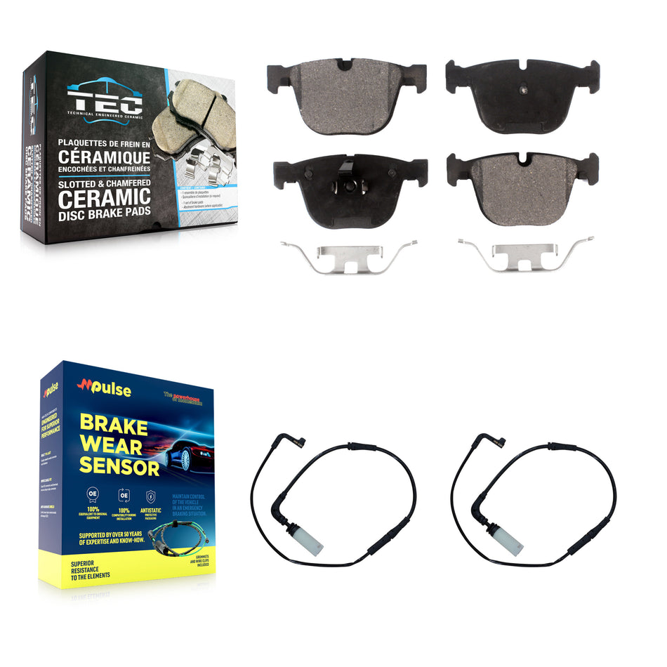 Rear Ceramic Disc Brake Pads And Wear Sensors Kit For BMW 650i 645Ci 550i M5 M6 545i 535i KTW-101400