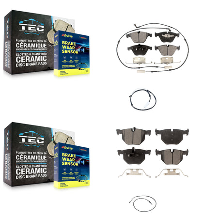 Front Rear Ceramic Disc Brake Pads And Extra Wear Sensors Kit For BMW 335i xDrive KTW-101409