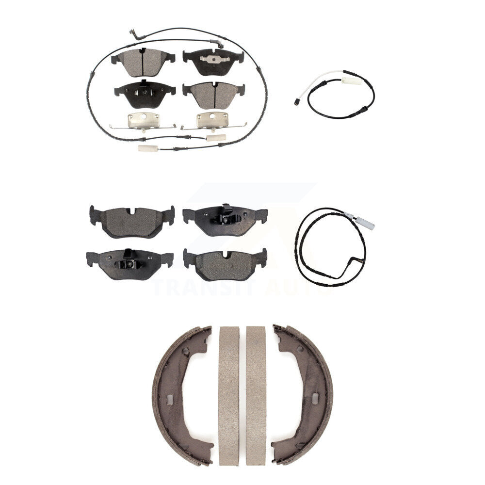 Front Rear Ceramic Disc Brake Pads And Extra Wear Sensors Kit (5Pc) For BMW 323i 328i KTW-101426