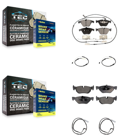 Front Rear Ceramic Disc Brake Pads And Extra Wear Sensors Kit For BMW 323i 328i KTW-101453