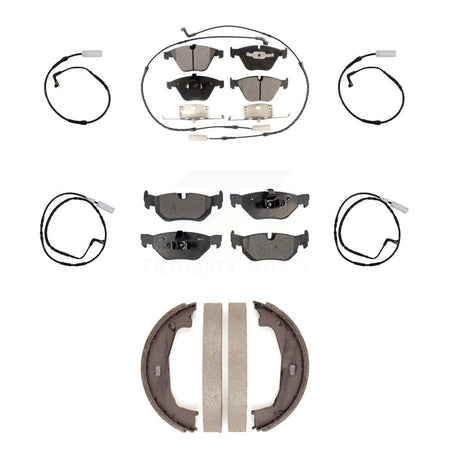 Front Rear Ceramic Disc Brake Pads And Extra Wear Sensors Kit (7Pc) For BMW 328i 323i KTW-101474