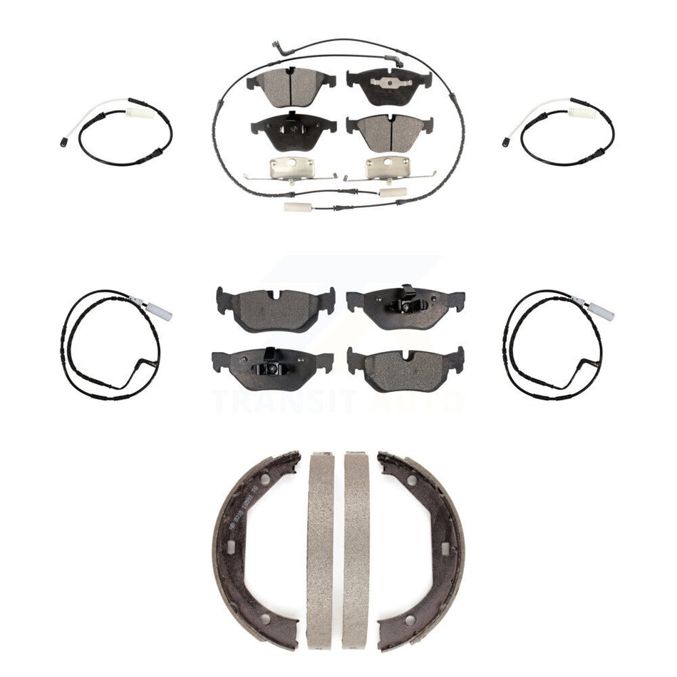Front Rear Ceramic Disc Brake Pads And Extra Wear Sensors Kit (7Pc) For BMW 328i KTW-101475