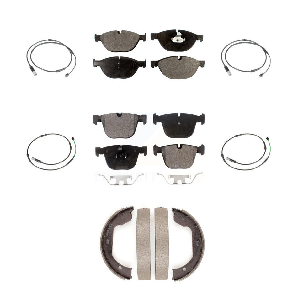 Front Rear Ceramic Disc Brake Pads And Wear Sensors Kit (7Pc) For BMW 535i GT xDrive 550i KTW-101478