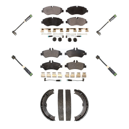 Front Rear Ceramic Brake Pad & Extra Wear Sensor Kit (7Pc) For Freightliner Sprinter 2500 KTW-101490