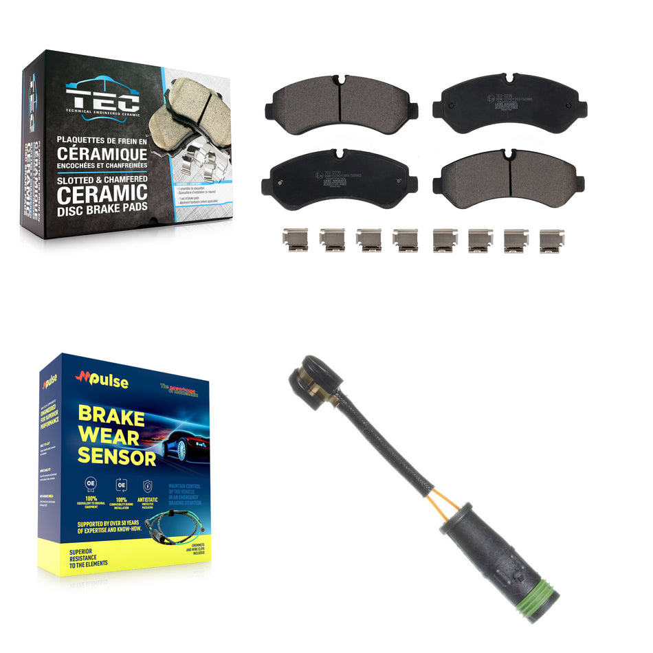 Rear Ceramic Disc Brake Pads Wear Sensor Kit For Mercedes-Benz Sprinter 4500 Freightliner KTW-101494