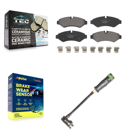 Rear Ceramic Disc Brake Pads And Wear Sensor Kit For Freightliner Sprinter 2500 3500 1500 KTW-101502