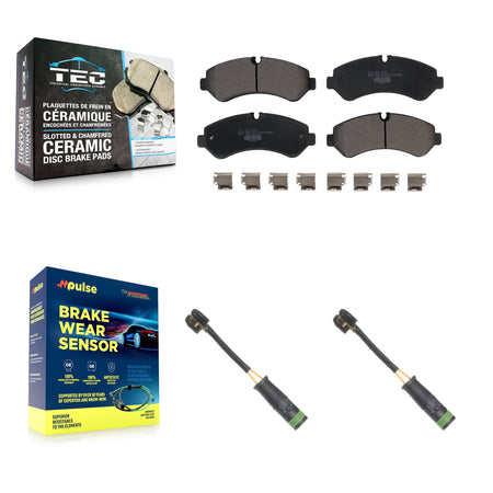 Rear Ceramic Disc Brake Pads Wear Sensor Kit For Mercedes-Benz Sprinter 4500 Freightliner KTW-101505