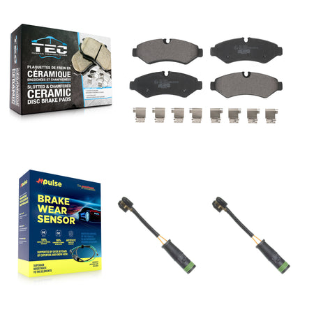 Rear Ceramic Disc Brake Pads Wear Sensor Kit For Mercedes-Benz Sprinter 4500 Freightliner KTW-101506