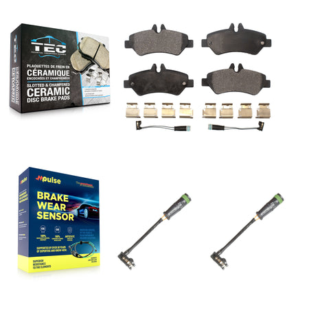 Rear Ceramic Disc Brake Pad And Extra Wear Sensor Kit For Freightliner Sprinter 2500 3500 KTW-101510