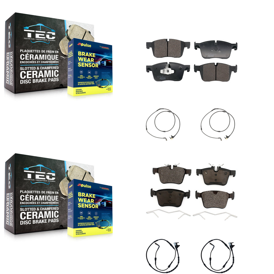 Front Rear Ceramic Brake Pads & Wear Sensor Kit For 2024 Land Rover Range Velar 2.0L 3.0L KTW-101523