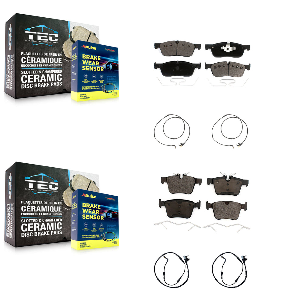 Front Rear Ceramic Brake Pad And Wear Sensor Kit For Jaguar F-Pace Land Rover Range Velar KTW-101524