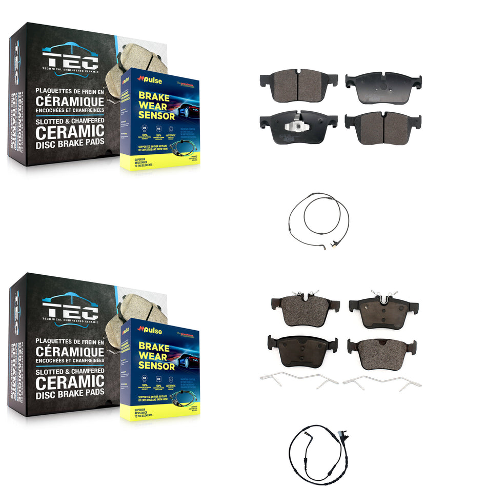 Front Rear Ceramic Brake Pads & Wear Sensor Kit For 2024 Land Rover Range Velar 2.0L 3.0L KTW-101538