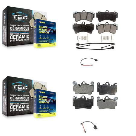 Front Rear Ceramic Disc Brake Pads And Extra Wear Sensors Kit For Audi Q7 Porsche Cayenne KTW-101542