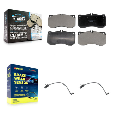 Front Ceramic Disc Brake Pads And Wear Sensors Kit For Audi A7 Quattro A8 KTW-101554