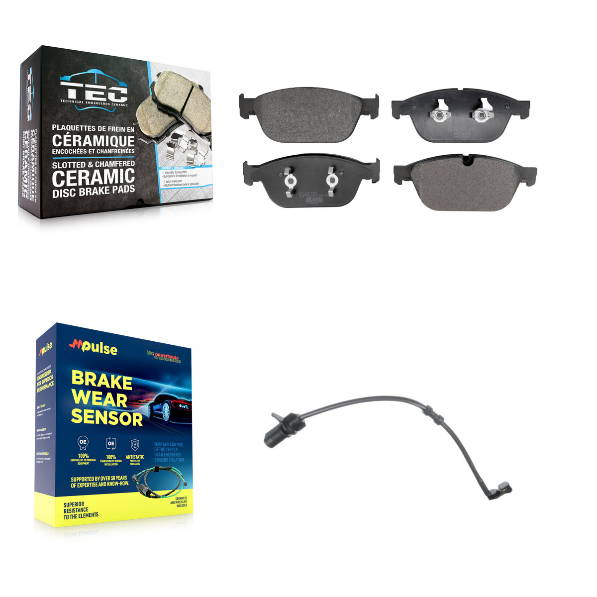 Front Ceramic Disc Brake Pads And Wear Sensors Kit For Audi SQ5 A8 Quattro KTW-101572