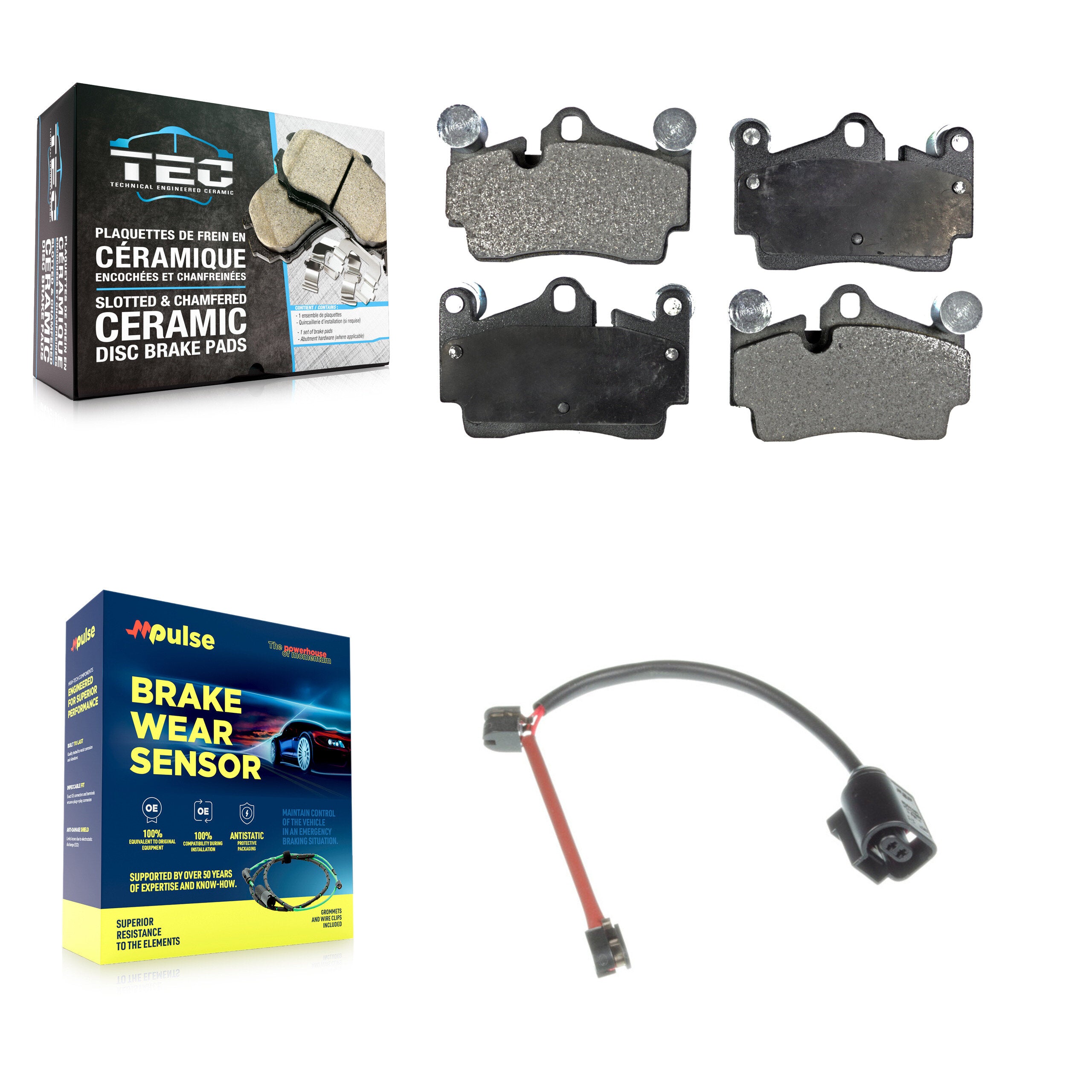 Rear Ceramic Brake Pad And Wear Sensor Kit For Audi Q7 Porsche Cayenne Volkswagen Touareg KTW-101598