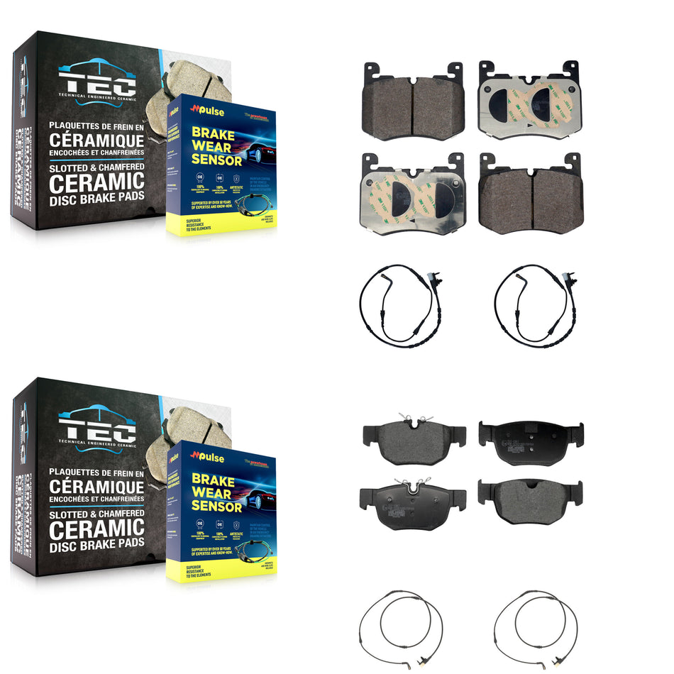 Front Rear Ceramic Disc Brake Pads And Wear Sensors Kit For Land Rover Range Velar KTW-101602