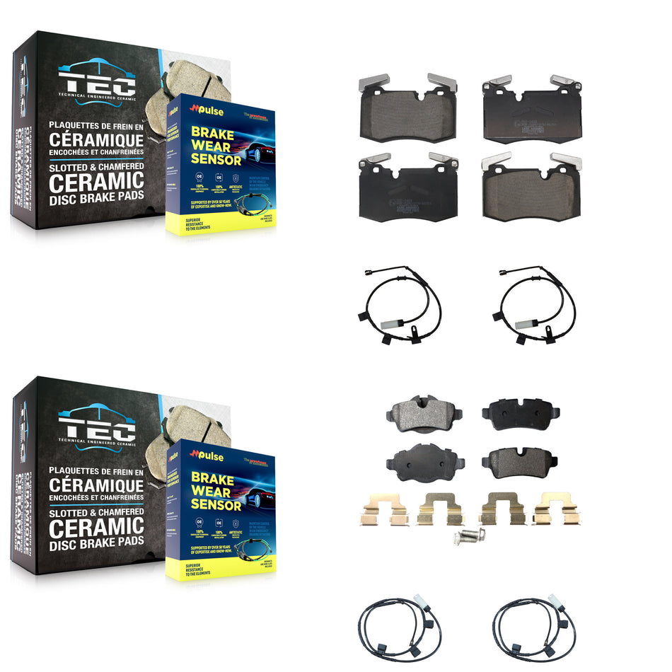 Front Rear Ceramic Disc Brake Pads And Wear Sensors Kit For Mini Cooper KTW-101604