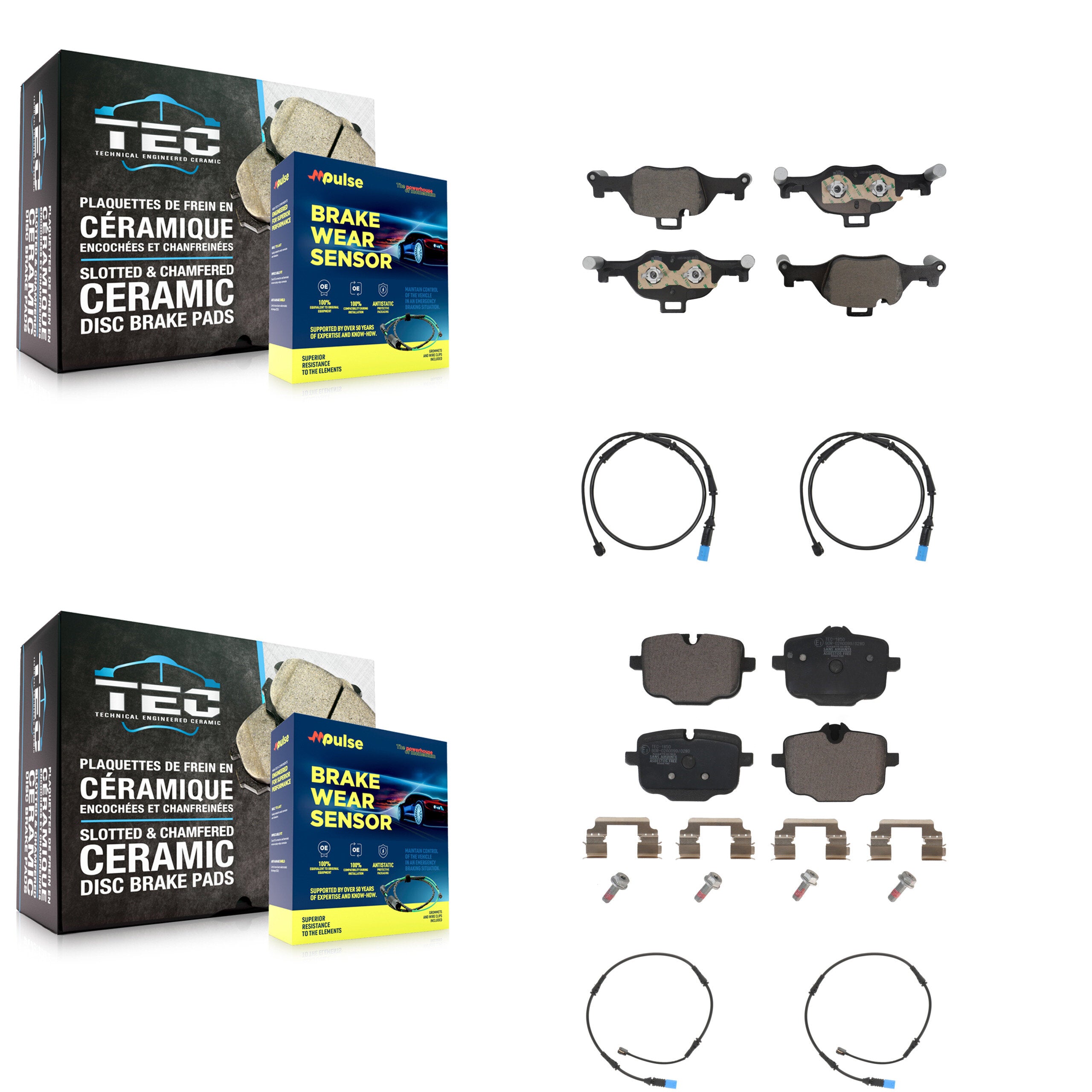 Front Rear Ceramic Disc Brake Pads And Wear Sensors Kit For BMW X5 X6 KTW-101609