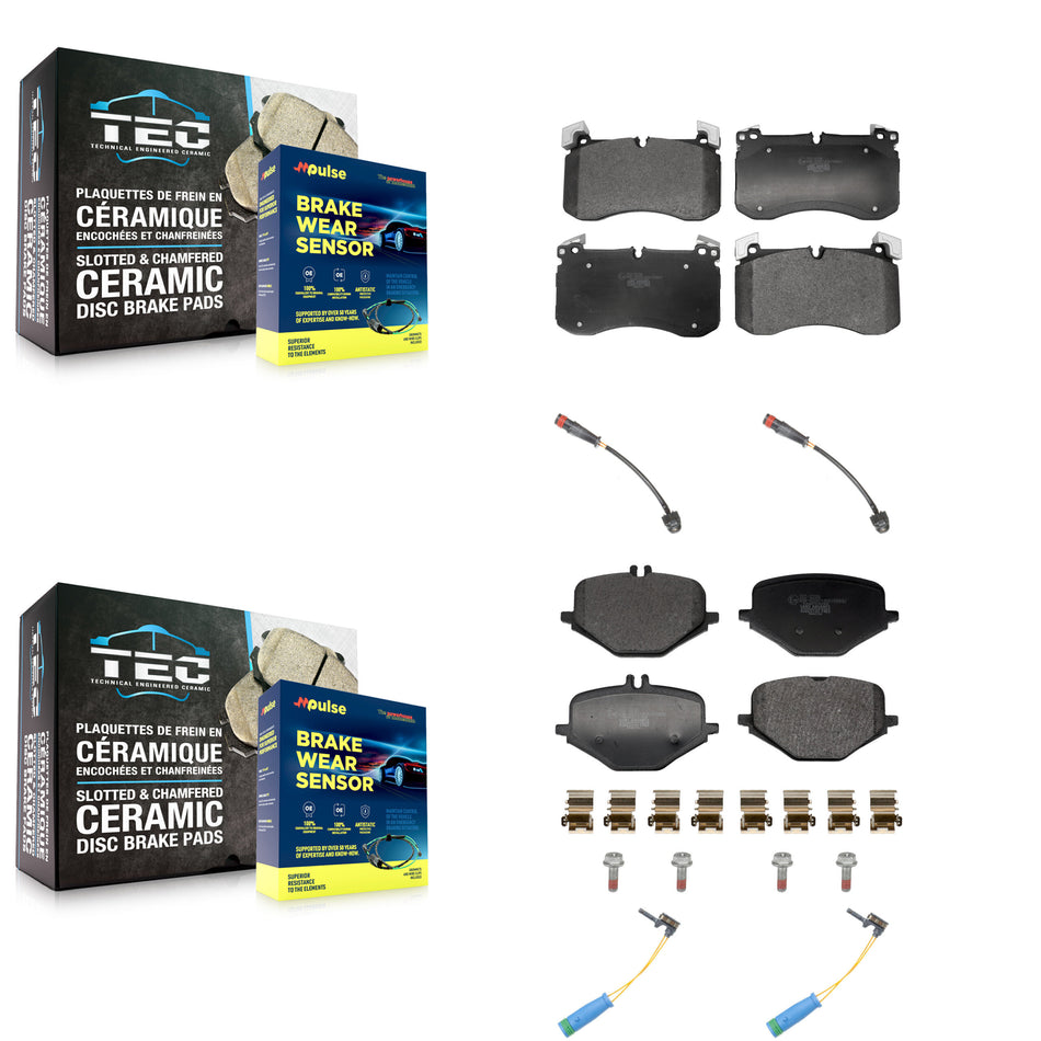 Front Rear Ceramic Brake Pad And Wear Sensor Kit For 2019-2022 Mercedes-Benz G63 AMG 4.0L KTW-101614