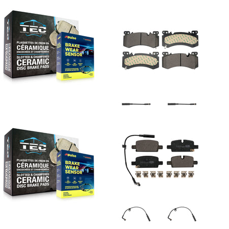 Front Rear Ceramic Brake Pad And Extra Wear Sensor Kit For Chevrolet Tahoe 3.0L/5.3L/6.2L KTW-101617
