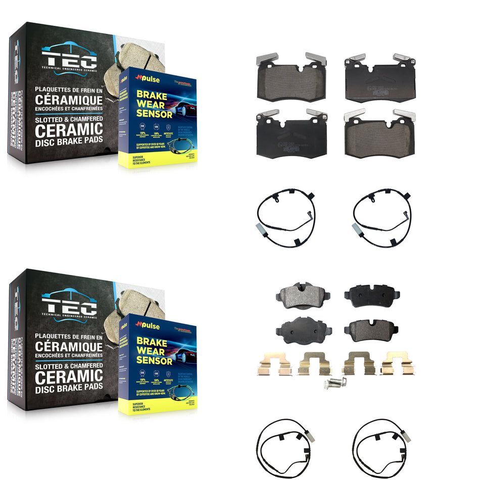 Front Rear Ceramic Disc Brake Pads And Wear Sensors Kit For Mini Cooper KTW-101630