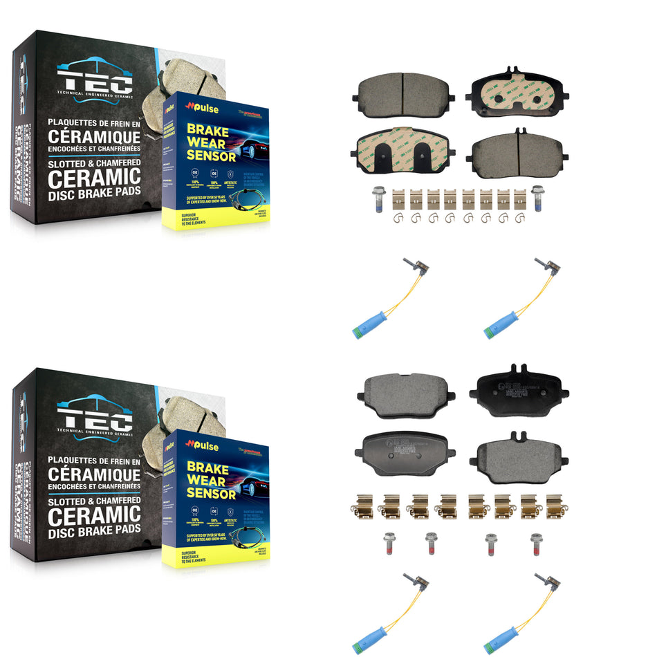 Front Rear Ceramic Disc Brake Pads And Wear Sensors Kit For Mercedes-Benz GLE350 KTW-101638
