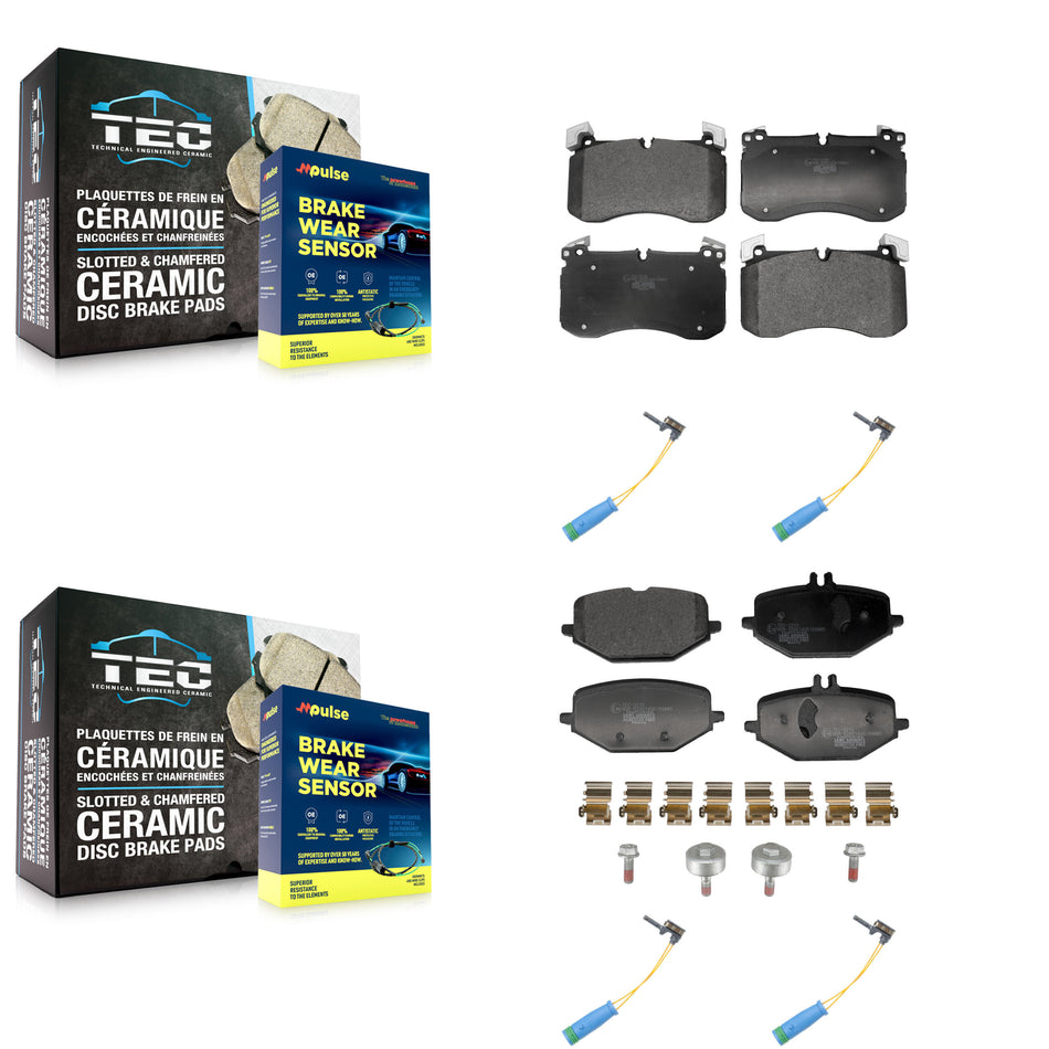 Front Rear Ceramic Brake Pads Wear Sensor Kit For Mercedes-Benz GLS450 With Sport Package KTW-101639