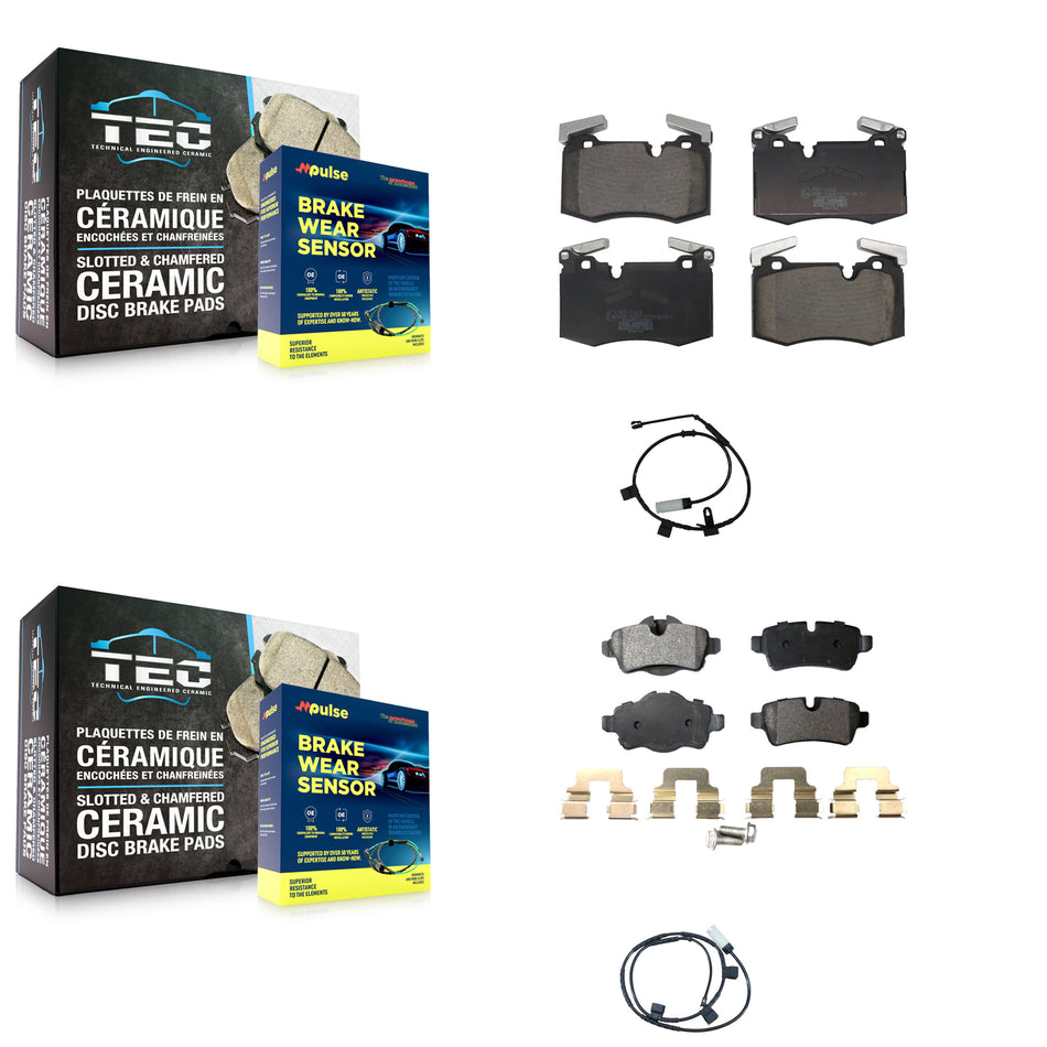 Front Rear Ceramic Disc Brake Pads And Wear Sensors Kit For Mini Cooper KTW-101649