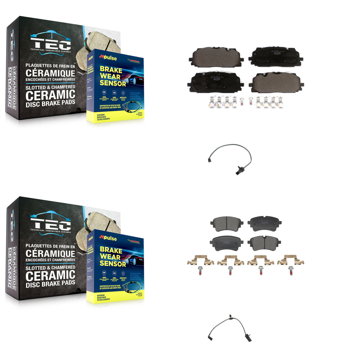 Front Rear Ceramic Disc Brake Pad Wear Sensor Kit For Audi S5 S4 Sportback Made in Europe KTW-101654