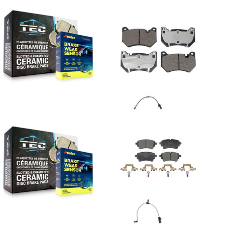 Front Rear Ceramic Disc Brake Pads And Wear Sensors Kit For 2021 Audi Q5 2.0L KTW-101656
