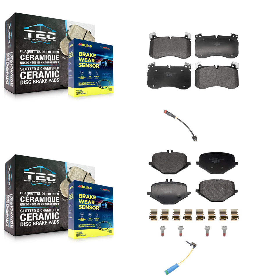 Front Rear Ceramic Brake Pad And Wear Sensor Kit For 2019-2022 Mercedes-Benz G63 AMG 4.0L KTW-101663