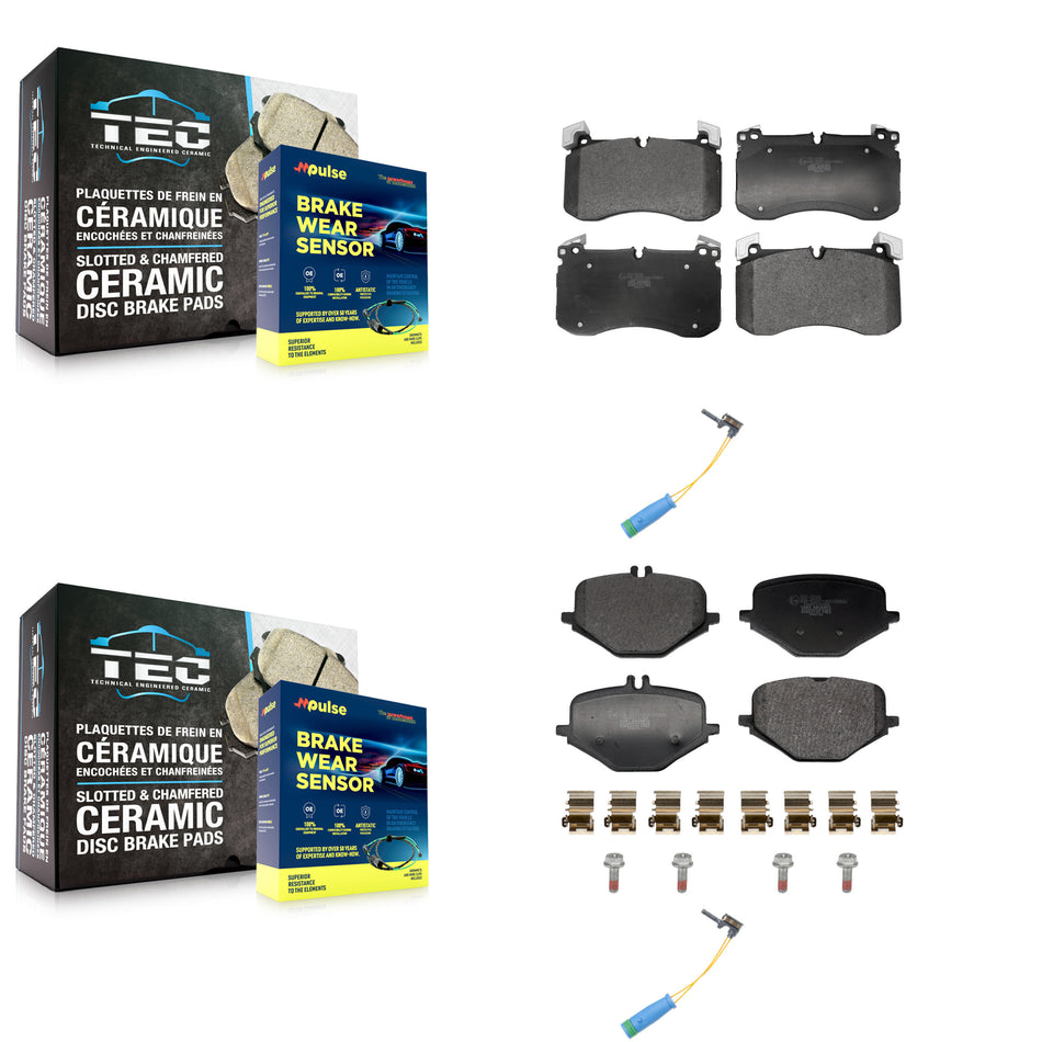 Front Rear Ceramic Disc Brake Pads And Wear Sensors Kit For Mercedes-Benz GLS63 AMG GLE53 KTW-101664